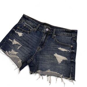 Dark Wash Aeropostal Distress Denim Shorts